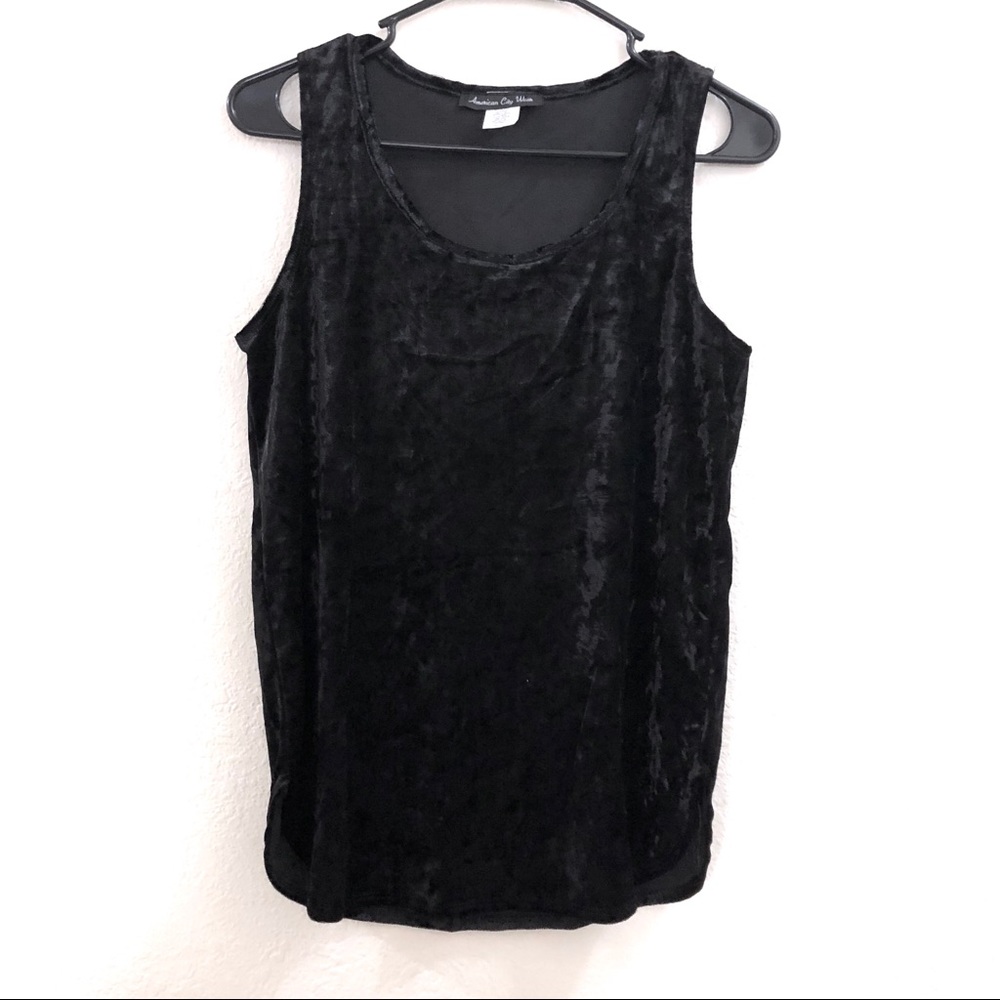 Black Velvet Sleeveless Top Size Small